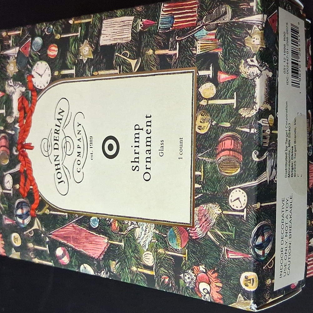 JOHN DERIAN for Target SHRIMP 4" Glass Ornament Christmas Holiday 2025 NEW  Box - Picture 2 of 4